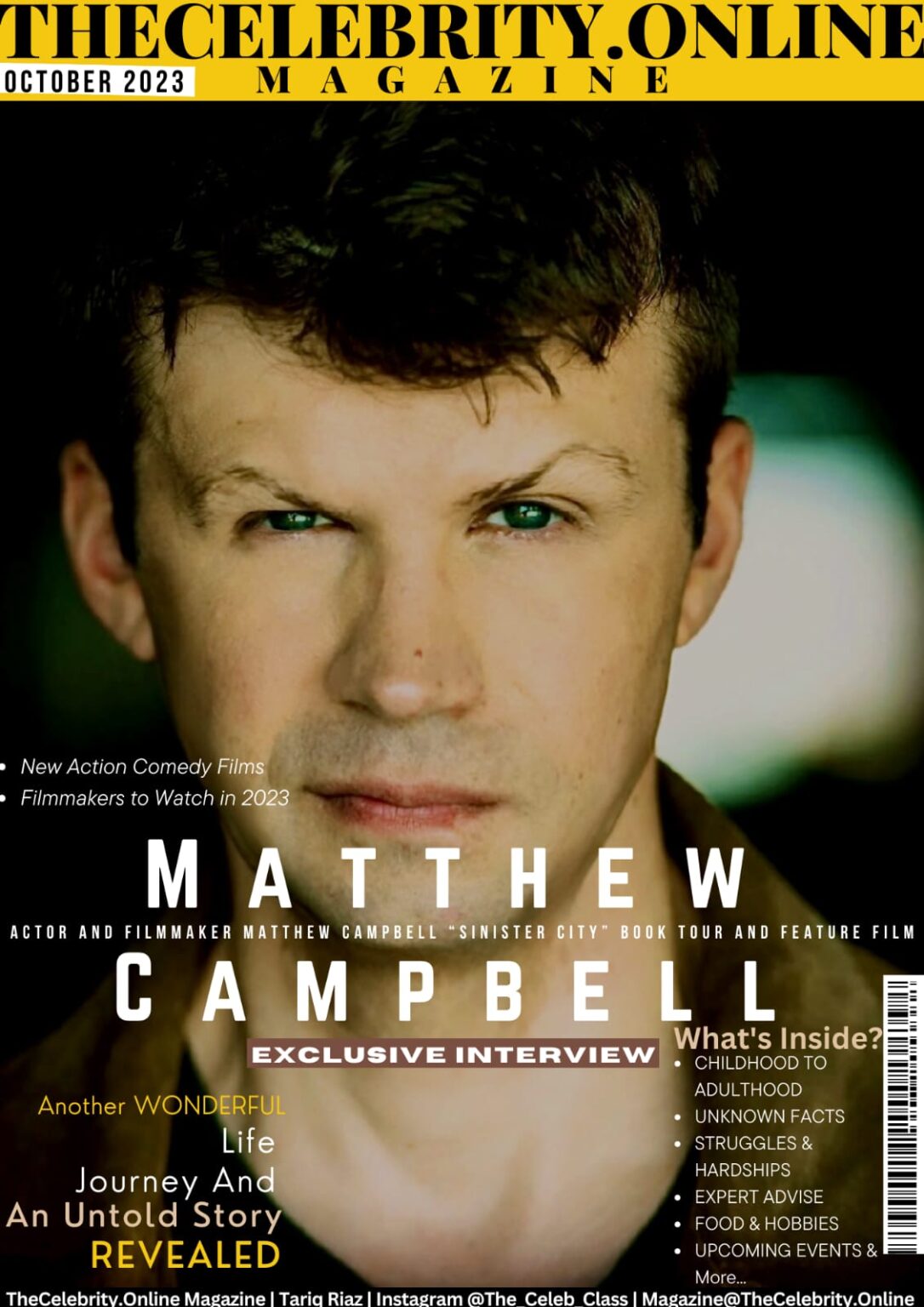 Actor and Filmmaker Matthew Campbell “Sinister City” Book Tour and ...